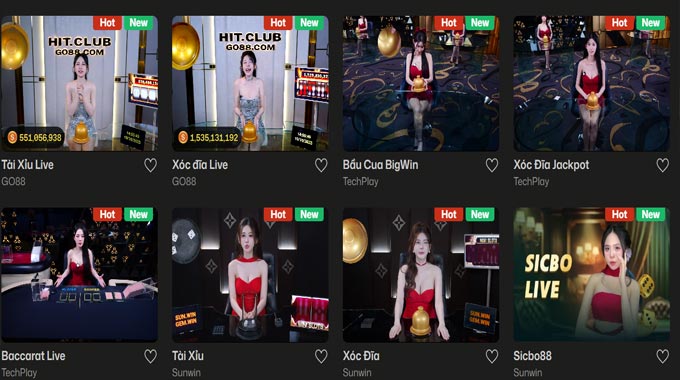 Các Trò Chơi Live Casino Phổ Biến Trên GO8